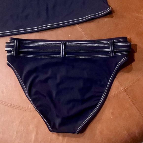 Issac Mizrahi Navy Tankini Swim Top and Bottom set. Sz S & M - Picture 10 of 12